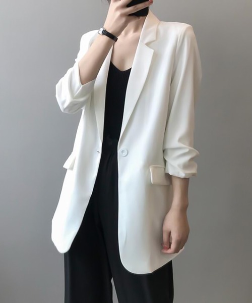 Ulysses(ユリシス)の「テーラードジャケット(テーラードジャケット・レディース・ホワイト/ブラック/グリーン・M/L)」の2枚目の写真
