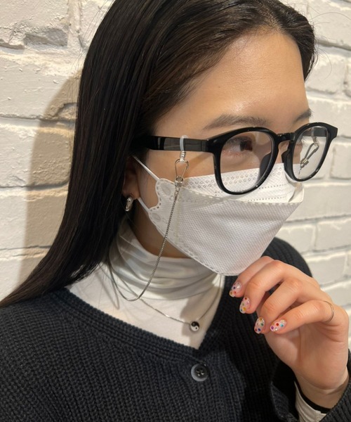 Me%（ミィパーセント）の「プレーンウェリントンメガネ（メガネ・レディース・ブラック/ベージュ/その他・FREE）」の2枚目の写真