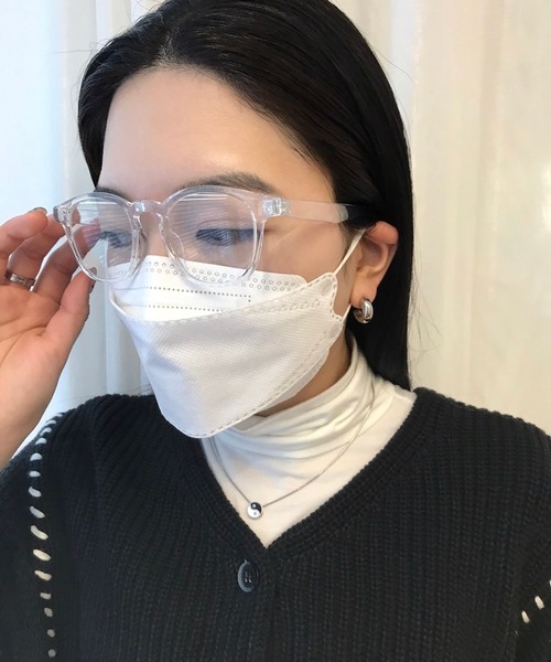 Me%（ミィパーセント）の「プレーンウェリントンメガネ（メガネ・レディース・ブラック/ベージュ/その他・FREE）」の4枚目の写真