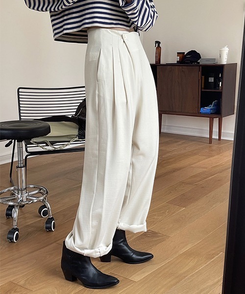 パンツ tgns 24aw wide pants chuclla】【2022/SS】Cross waist color wide pants chw22s097