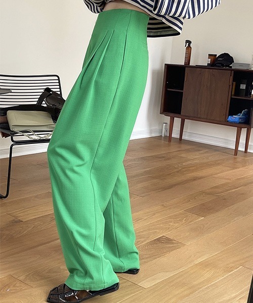 chuclla】【2022/SS】Cross waist color wide pants chw22s097