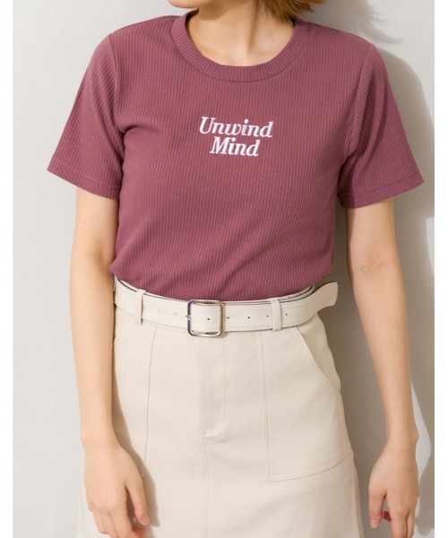 SpRay(スプレイ)の「テレコロゴ刺繍Tシャツ(Tシャツ/カットソー・レディース・ブラック/オフホワイト/ラベンダー/ブルー系その他/ピンク系その他・FREE)」の5枚目の写真