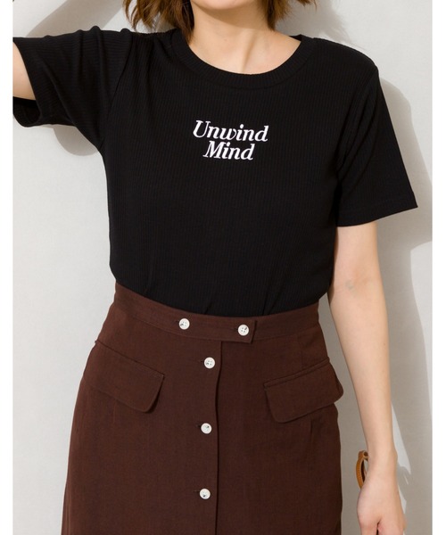SpRay(スプレイ)の「テレコロゴ刺繍Tシャツ(Tシャツ/カットソー・レディース・ブラック/オフホワイト/ラベンダー/ブルー系その他/ピンク系その他・FREE)」の2枚目の写真