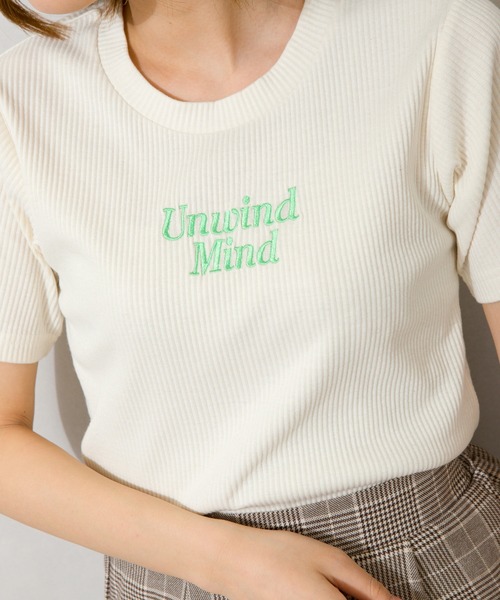 SpRay(スプレイ)の「テレコロゴ刺繍Tシャツ(Tシャツ/カットソー・レディース・ブラック/オフホワイト/ラベンダー/ブルー系その他/ピンク系その他・FREE)」の7枚目の写真