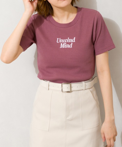SpRay(スプレイ)の「テレコロゴ刺繍Tシャツ(Tシャツ/カットソー・レディース・ブラック/オフホワイト/ラベンダー/ブルー系その他/ピンク系その他・FREE)」の10枚目の写真