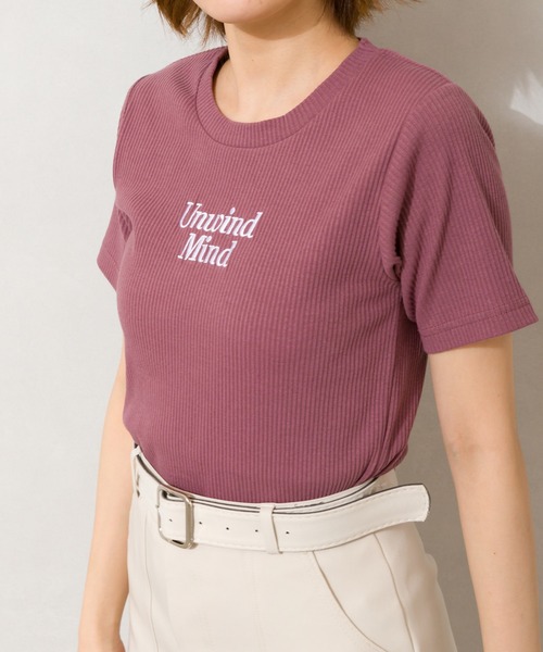 SpRay(スプレイ)の「テレコロゴ刺繍Tシャツ(Tシャツ/カットソー・レディース・ブラック/オフホワイト/ラベンダー/ブルー系その他/ピンク系その他・FREE)」の12枚目の写真