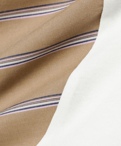 BEAMS LIGHTS(ビームスライツ)の「BEAMS LIGHTS / ストライプ パネル切替 Tシャツ(Tシャツ/カットソー・メンズ・グレー/ホワイト・MEDIUM/SMALL/LARGE)」の5枚目の写真