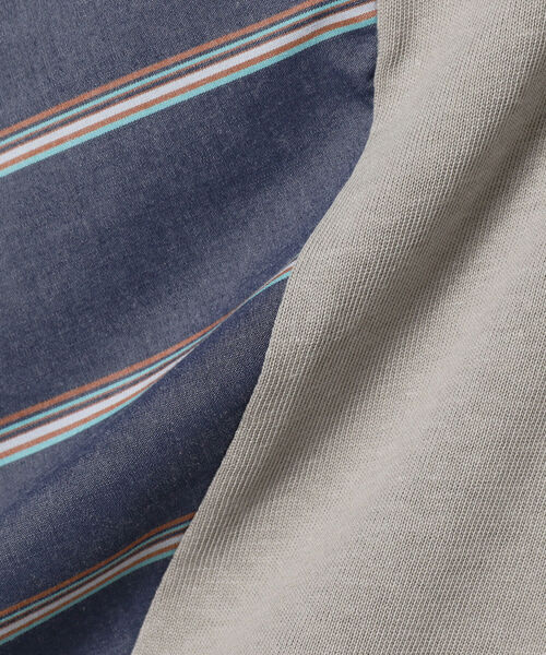 BEAMS LIGHTS(ビームスライツ)の「BEAMS LIGHTS / ストライプ パネル切替 Tシャツ(Tシャツ/カットソー・メンズ・グレー/ホワイト・MEDIUM/SMALL/LARGE)」の10枚目の写真
