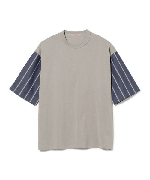 BEAMS LIGHTS(ビームスライツ)の「BEAMS LIGHTS / ストライプ パネル切替 Tシャツ(Tシャツ/カットソー・メンズ・グレー/ホワイト・MEDIUM/SMALL/LARGE)」の12枚目の写真