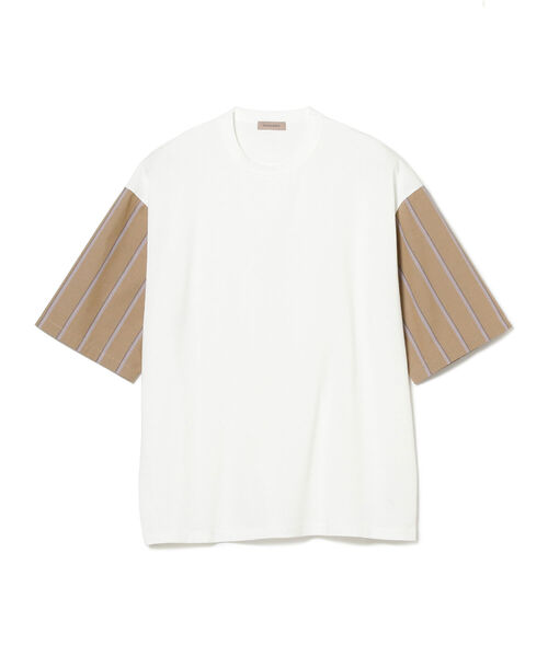 BEAMS LIGHTS(ビームスライツ)の「BEAMS LIGHTS / ストライプ パネル切替 Tシャツ(Tシャツ/カットソー・メンズ・グレー/ホワイト・MEDIUM/SMALL/LARGE)」の13枚目の写真