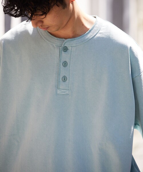 FREAK'S STORE(フリークスストア)の「FREAK'S STORE/フリークスストア ヘビーウェイト ヘンリーネック Tシャツ/ヘビーオンス/ビックシルエット(Tシャツ/カットソー・メンズ・ホワイト/アッシュグレー/グリーン/ミント/スミクロ/グレイッシュベージュ・SMALL/MEDIUM/LARGE)」の12枚目の写真