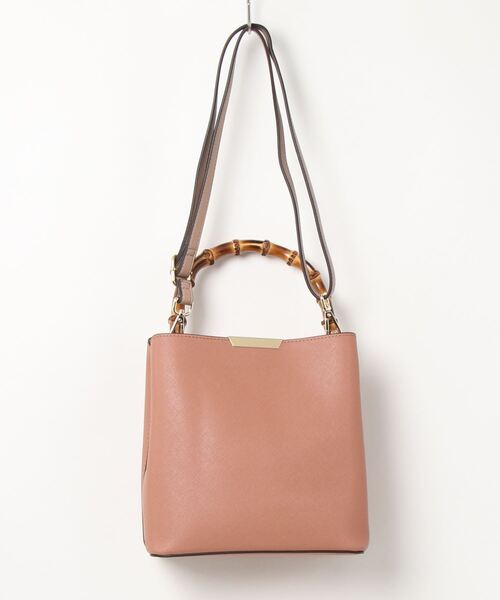 EDIT COLOGNE（エディットコロン）の「バンブーハンドルショルダーバッグ（ショルダーバッグ・レディース・ブラック/ベージュ/ピンク・ﾌﾘ-）」の3枚目の写真