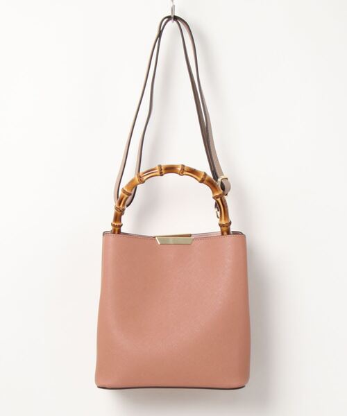 EDIT COLOGNE（エディットコロン）の「バンブーハンドルショルダーバッグ（ショルダーバッグ・レディース・ブラック/ベージュ/ピンク・ﾌﾘ-）」の4枚目の写真