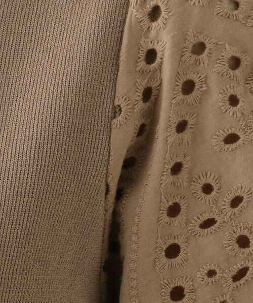 OPAQUE.CLIP（オペークドットクリップ）の「◆【C】エンブロイダリーレーススリーブ ストレッチリブニット【WEB限定サイズ】（ニット/セーター・レディース・ブラック/オレンジ/ブラウン系その他/ホワイト系・40/38/36/34）」の11枚目の写真
