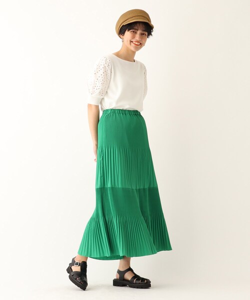 OPAQUE.CLIP（オペークドットクリップ）の「◆【C】エンブロイダリーレーススリーブ ストレッチリブニット【WEB限定サイズ】（ニット/セーター・レディース・ブラック/オレンジ/ブラウン系その他/ホワイト系・40/38/36/34）」の15枚目の写真