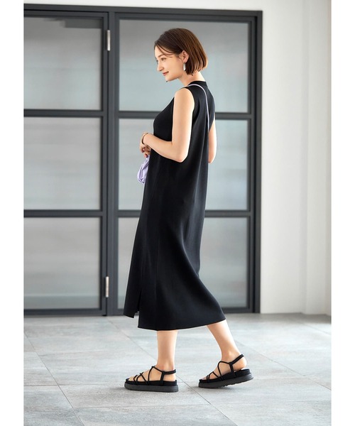 STYLE DELI dress 羽織り付きワンピースセットアップ ノースリーブ スタイルデリ STYLE DELI 涼感サマーニットロング丈ノースリーブ