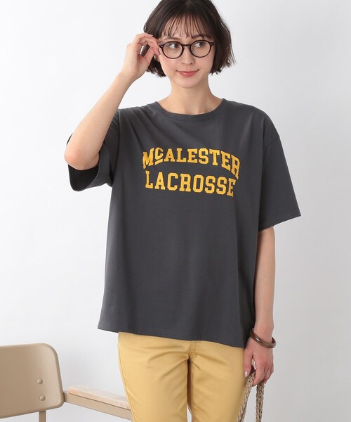 SHOO・LA・RUE（シューラルー）の「◆【S-L】カレッジロゴプリントTシャツ（Tシャツ/カットソー・レディース・チャコールグレー/ホワイト系・02/03/01）」の11枚目の写真