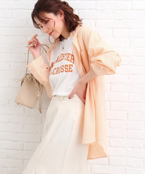 SHOO・LA・RUE（シューラルー）の「◆【S-L】カレッジロゴプリントTシャツ（Tシャツ/カットソー・レディース・チャコールグレー/ホワイト系・02/03/01）」の18枚目の写真