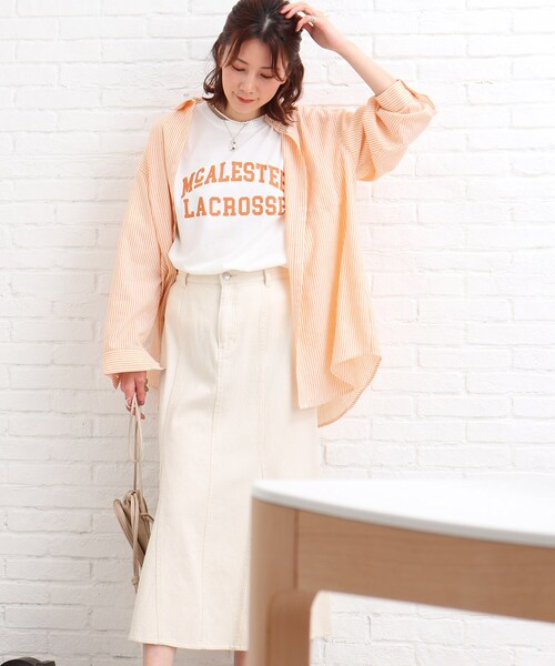 SHOO・LA・RUE（シューラルー）の「◆【S-L】カレッジロゴプリントTシャツ（Tシャツ/カットソー・レディース・チャコールグレー/ホワイト系・02/03/01）」の21枚目の写真