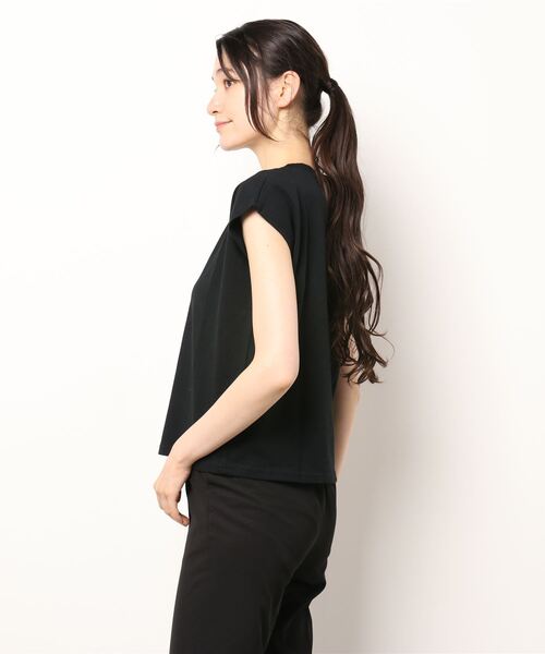 LATINA（ラティーナ）の「USAコットンフレンチスリーブTシャツ（Tシャツ/カットソー・レディース・オフホワイト/ブラック・FREE）」の3枚目の写真
