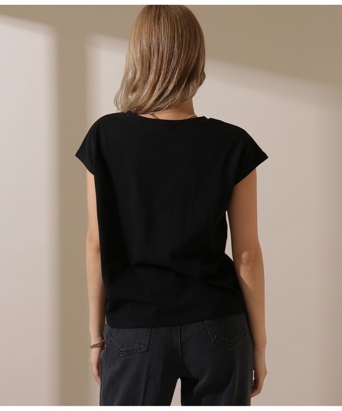 LATINA（ラティーナ）の「USAコットンフレンチスリーブTシャツ（Tシャツ/カットソー・レディース・オフホワイト/ブラック・FREE）」の8枚目の写真