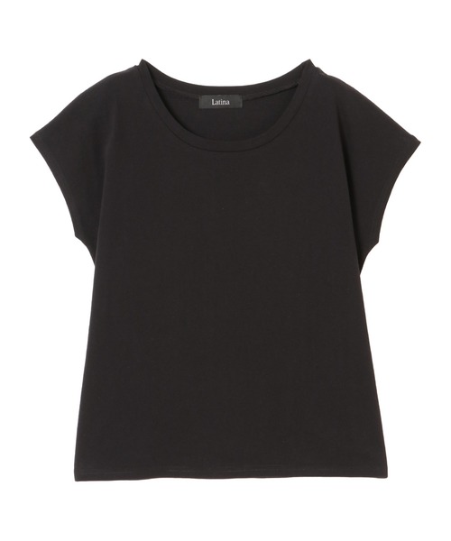 LATINA（ラティーナ）の「USAコットンフレンチスリーブTシャツ（Tシャツ/カットソー・レディース・オフホワイト/ブラック・FREE）」の5枚目の写真