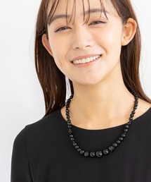 【慶弔両用】【喪服用】≪マグネット式≫オニキスネックレス/ブラックフォーマル