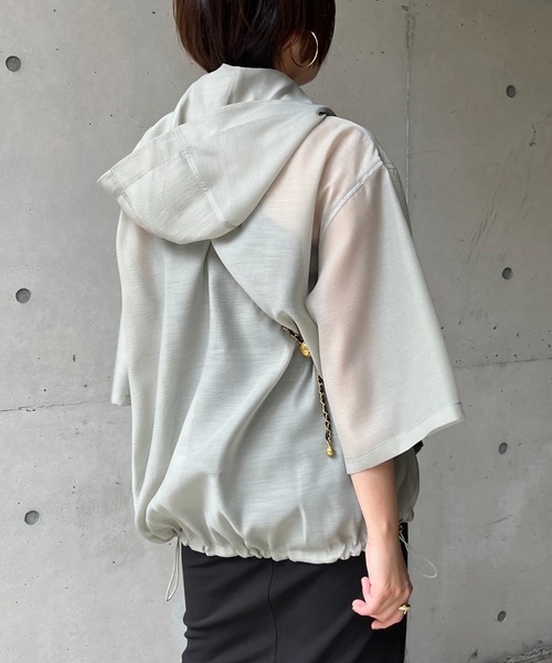 prose verse(プロズヴェール)の「リップルオーガンジーアノラックパーカー(パーカー・レディース・グリーン/オフホワイト/ブラック・MEDIUM)」の21枚目の写真