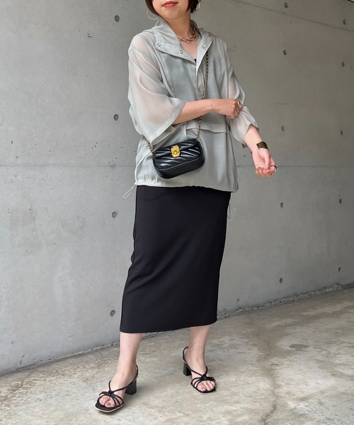 prose verse(プロズヴェール)の「リップルオーガンジーアノラックパーカー(パーカー・レディース・グリーン/オフホワイト/ブラック・MEDIUM)」の18枚目の写真