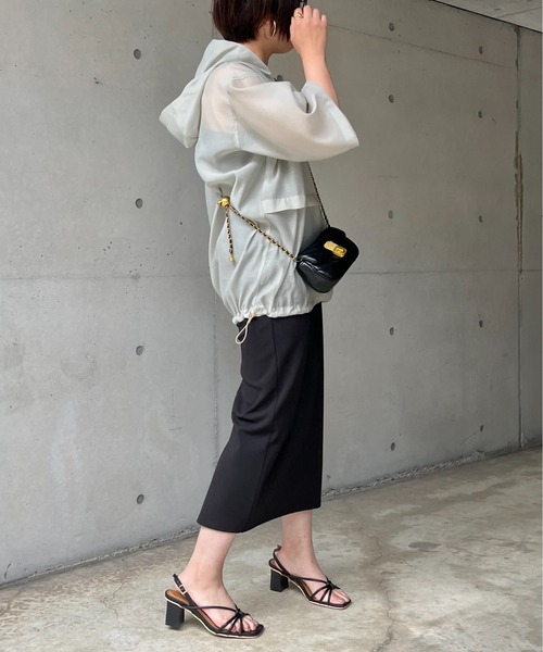 prose verse(プロズヴェール)の「リップルオーガンジーアノラックパーカー(パーカー・レディース・グリーン/オフホワイト/ブラック・MEDIUM)」の13枚目の写真