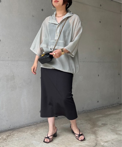 prose verse(プロズヴェール)の「リップルオーガンジーアノラックパーカー(パーカー・レディース・グリーン/オフホワイト/ブラック・MEDIUM)」の9枚目の写真