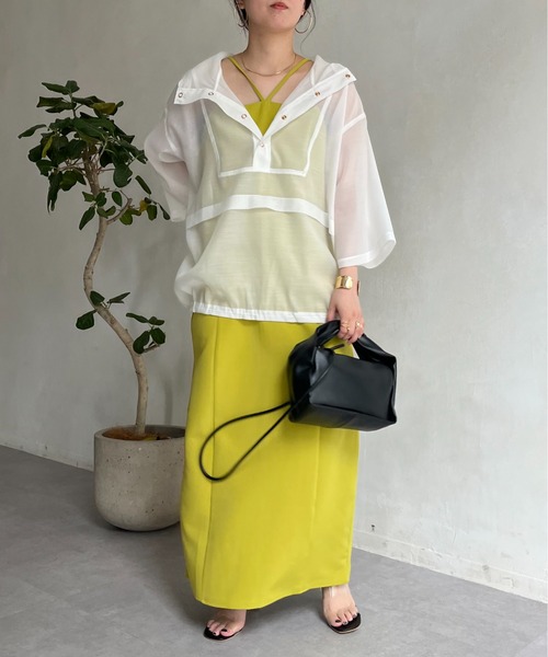 prose verse(プロズヴェール)の「リップルオーガンジーアノラックパーカー(パーカー・レディース・グリーン/オフホワイト/ブラック・MEDIUM)」の19枚目の写真