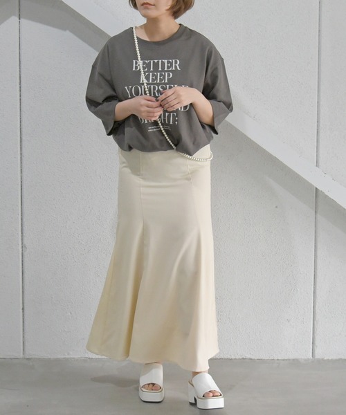 sango（sango）の「ロゴプリントビッグTシャツ（Tシャツ/カットソー・レディース・スミクロ/オフホワイト/パープル・FREE）」の16枚目の写真