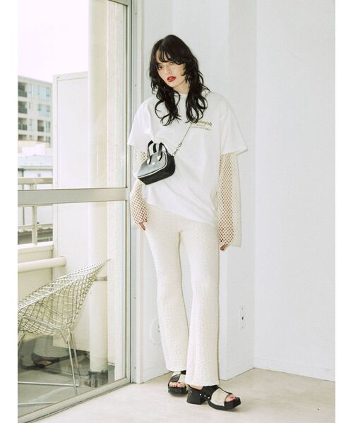 jouetie（ジュエティ）の「クレープフレアパンツ（その他パンツ・レディース・オフホワイト/ブラック/グリーン/ブルー・MEDIUM）」の6枚目の写真