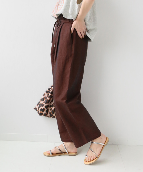 JOURNAL STANDARD relume(ジャーナルスタンダード レリューム)の「リネンレーヨンシャンブレータックストレートパンツ(その他パンツ・レディース・ブラウン/ネイビー・38/36)」の10枚目の写真