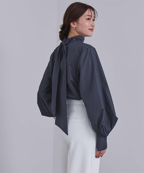 UR'S（ユアーズ）の「2wayボウタイブラウス（シャツ/ブラウス・レディース・ブルー/ピンク/ホワイト/ブラック/ブルー系その他/ブラウン系その他/ダークネイビー・M/S/L）」の20枚目の写真