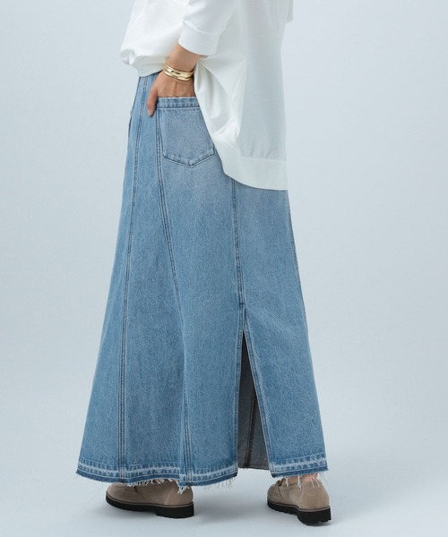 BAYFLOW（ベイフロー）の「デニムキリカエスカート（デニムスカート・レディース・ブラック/ブルー・SMALL/MEDIUM）」の4枚目の写真