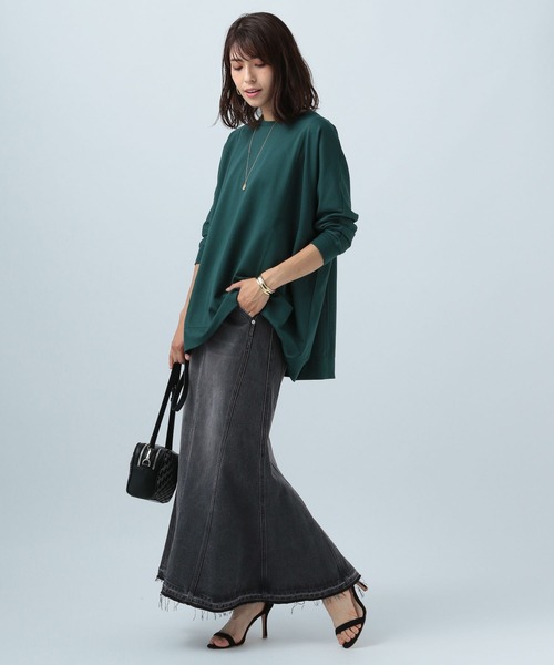 BAYFLOW（ベイフロー）の「デニムキリカエスカート（デニムスカート・レディース・ブラック/ブルー・SMALL/MEDIUM）」の7枚目の写真