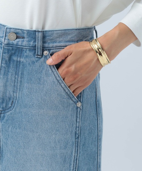 BAYFLOW（ベイフロー）の「デニムキリカエスカート（デニムスカート・レディース・ブラック/ブルー・SMALL/MEDIUM）」の8枚目の写真