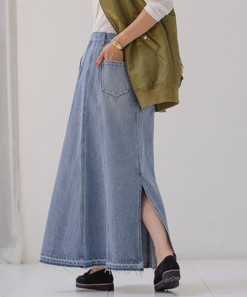 BAYFLOW（ベイフロー）の「デニムキリカエスカート（デニムスカート・レディース・ブラック/ブルー・SMALL/MEDIUM）」の12枚目の写真