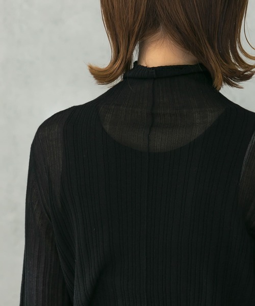 URBAN RESEARCH ROSSO（アーバンリサーチロッソ）の「ランダムリブシアーニット（ニット/セーター・レディース・ブラック/オフホワイト/ベージュ系その他・FREE）」の7枚目の写真