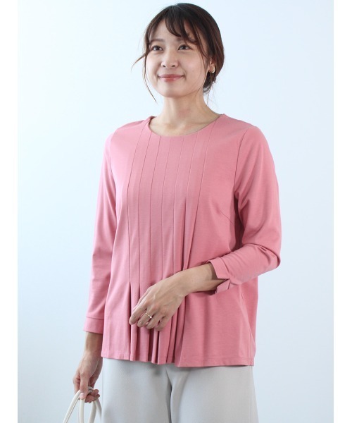 fleur by mint breeze（フルールバイミントブリーズ）の「【M～5L 大きいサイズ】フロントタック カットソー（Tシャツ/カットソー・レディース・ピンク/ネイビー/ライトグレー・3L/4L/5L/L/LL/M）」の13枚目の写真