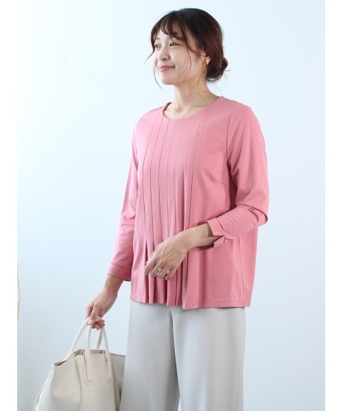 fleur by mint breeze（フルールバイミントブリーズ）の「【M～5L 大きいサイズ】フロントタック カットソー（Tシャツ/カットソー・レディース・ピンク/ネイビー/ライトグレー・3L/4L/5L/L/LL/M）」の15枚目の写真