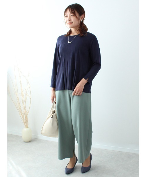 fleur by mint breeze（フルールバイミントブリーズ）の「【M～5L 大きいサイズ】フロントタック カットソー（Tシャツ/カットソー・レディース・ピンク/ネイビー/ライトグレー・3L/4L/5L/L/LL/M）」の10枚目の写真