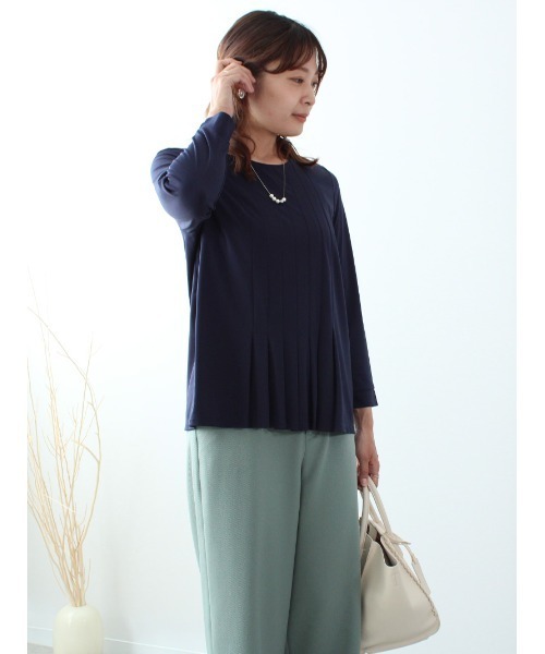 fleur by mint breeze（フルールバイミントブリーズ）の「【M～5L 大きいサイズ】フロントタック カットソー（Tシャツ/カットソー・レディース・ピンク/ネイビー/ライトグレー・3L/4L/5L/L/LL/M）」の7枚目の写真