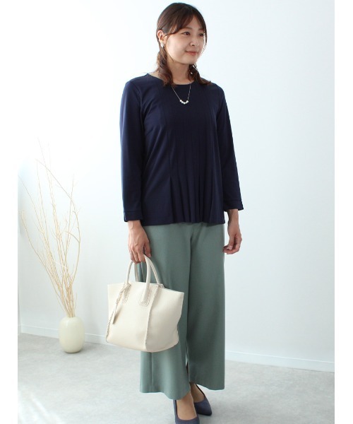 fleur by mint breeze（フルールバイミントブリーズ）の「【M～5L 大きいサイズ】フロントタック カットソー（Tシャツ/カットソー・レディース・ピンク/ネイビー/ライトグレー・3L/4L/5L/L/LL/M）」の8枚目の写真