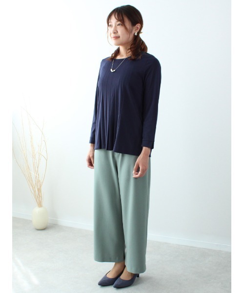fleur by mint breeze（フルールバイミントブリーズ）の「【M～5L 大きいサイズ】フロントタック カットソー（Tシャツ/カットソー・レディース・ピンク/ネイビー/ライトグレー・3L/4L/5L/L/LL/M）」の9枚目の写真