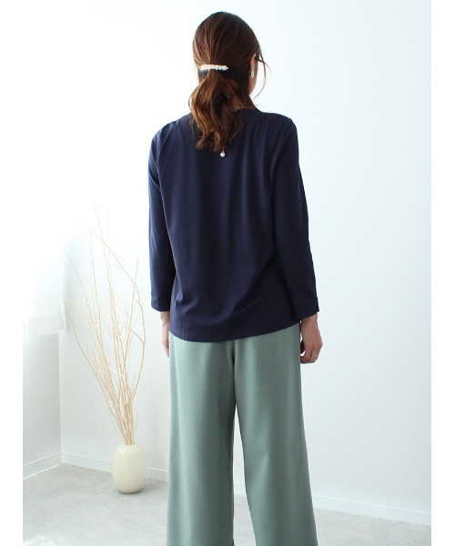 fleur by mint breeze（フルールバイミントブリーズ）の「【M～5L 大きいサイズ】フロントタック カットソー（Tシャツ/カットソー・レディース・ピンク/ネイビー/ライトグレー・3L/4L/5L/L/LL/M）」の12枚目の写真