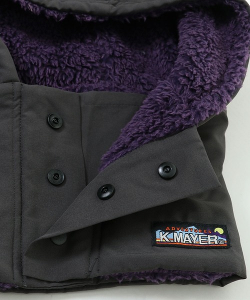 KRIFF MAYER（クリフメイヤー）の「フード型 ネックウォーマー ボタンニンジャりん ポケッタブル バラクラバ（ネックウォーマー/スヌード・キッズ・カーキ/ベージュ/ネイビー/チャコール・MEDIUM/LARGE）」の13枚目の写真