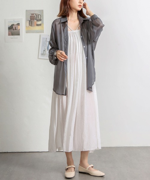 MAISON DE THERESE(メゾン ド テレーズ)の「キャミワンピース(ワンピース・レディース・ホワイト/グリーン・M)」の8枚目の写真